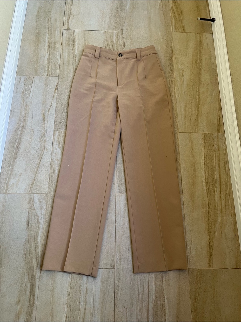 Zara Women's Straight-Leg Tailored Trousers - Camel